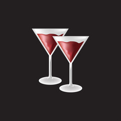 Simple cocktail glass