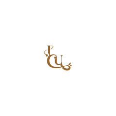 modern organic logo monogram wedding concept letter initial leaf line JU