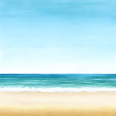 Beach Background Illustration Summer Ocean Waves Sand