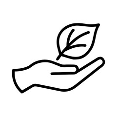 leaf on the hand icon design