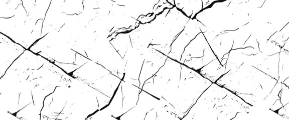 Vector abstract white and black grunge cracked marble surfaces texture design.