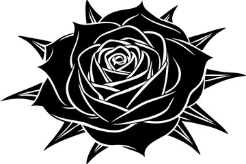 
A simple Flower shape with short spikers cartoon style, vector illustration
