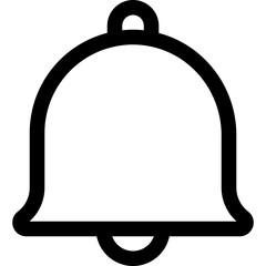 Notification bell line icon, flat style vector illustration
