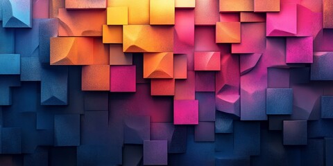 Fototapeta premium Abstract cubes, layered design, 3d render, Generative AI