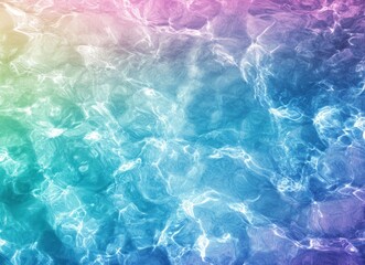 Obraz premium Abstract shimmering water surface with a gradient of pink, yellow, green, and blue light