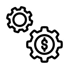 economy gear outline style