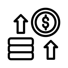 economy coin up outline style