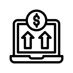 laptop economy up outline style