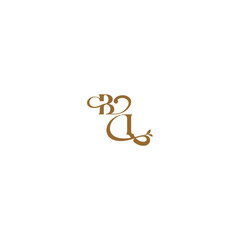 monogram wedding concept initial leaf line BI modern organic logo letter