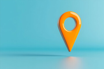 Orange 3D Location Pointer Icon