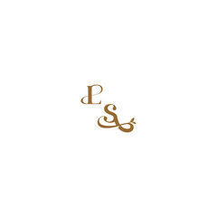 monogram wedding concept initial leaf line LS modern organic logo letter