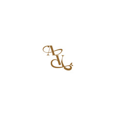 monogram wedding concept initial leaf line AV modern organic logo letter