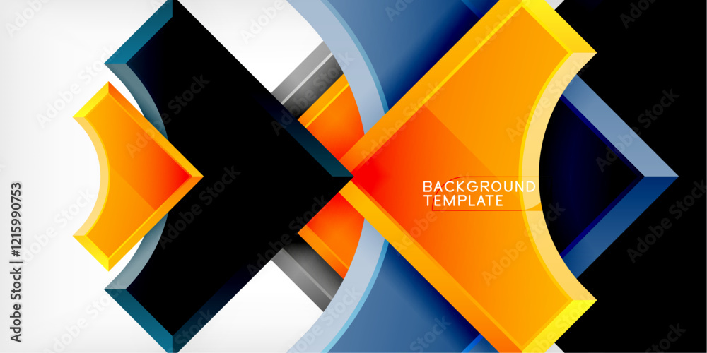 Poster Geometric design abstract background - circles and triangles