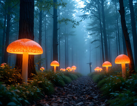 mushrooms in the forest
