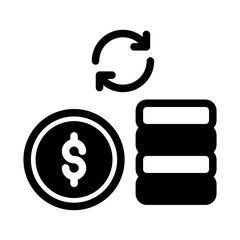 exchange money coin solid style