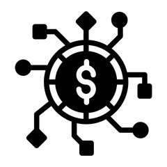 digital money coin solid style