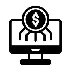 computer digital money solid style