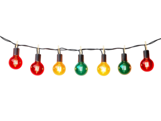 colorful light bulbs isolated on white