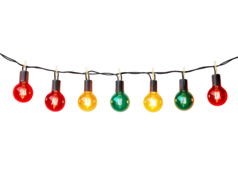 colorful light bulbs isolated on white