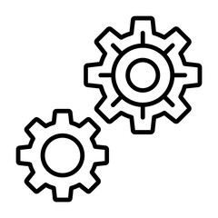 Cogs and Gears Outline Style Icon
