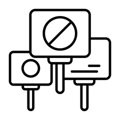 Picket Line Outline Style Icon