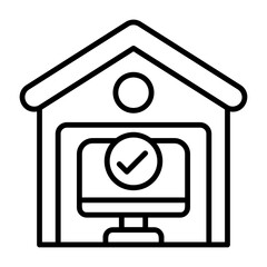 Work from Home Outline Style Icon