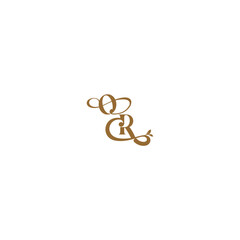monogram wedding concept initial leaf line OR modern organic logo letter