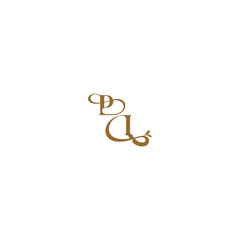 monogram wedding concept initial leaf line PI modern organic logo letter