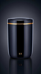 Elegant Black & Gold Jar 3D Illustration