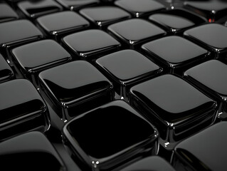 Black Glossy Cubes 3D Render