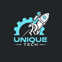 Naklejka premium Tech company brand logo design