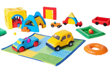 Play mats with toys PNG