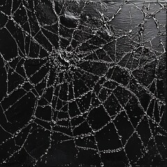Obraz premium spider web with dew drops