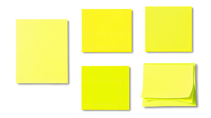 Collection of Yellow Sticky Notes on a Clear Background Generative AI