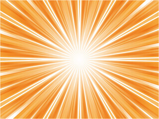 激しく放射するグラフィカルな集中線背景_ライトオレンジ