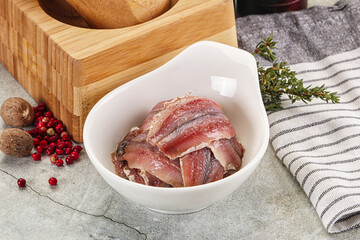 Anchvy canned fish fillet preserve