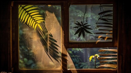Sunlit Tropical Window: A Play of Light and Shadow