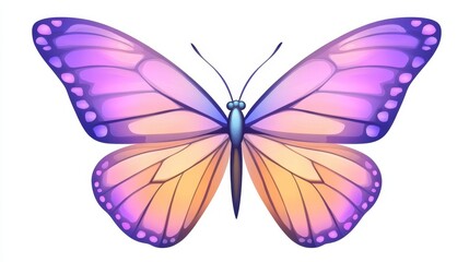 Obraz premium Vibrant Purple and Orange Butterfly Illustration