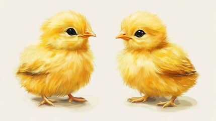 Naklejka premium Cute Fluffy Chicks on a Transparent Background Generative AI