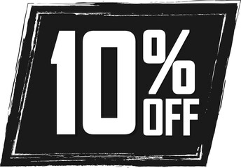 Sale 10% off banner, discount tag on transparent background, PNG 