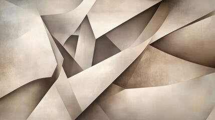an abstract composition of overlapping geometric shapes in varying shades of mocha mousse, with soft gradients and textures resembling polished stone, creating a modern and elegant feel
