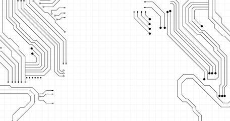 Obraz premium Circuit technology background with hi-tech digital stock illustration