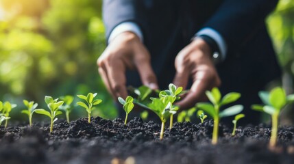 A farmer presenting a business plan for sustainable agriculture to investors