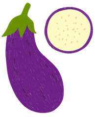 Eggplant and eggplant slice