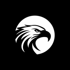 Obraz premium Eagle Logo Design minimalist black and white