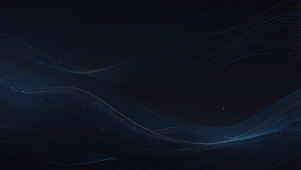 Fototapeta premium Modern Flat Design: White Light Waves on Dark Blue Background