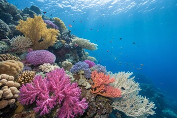 Naklejka premium Colorful coral reef cut out