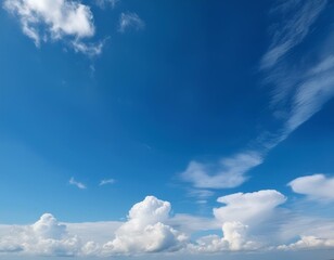 青空とふわふわの白い雲