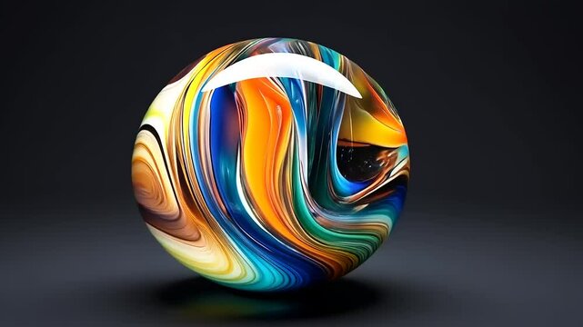 Vibrant Swirls: A Colorful Glass Sphere