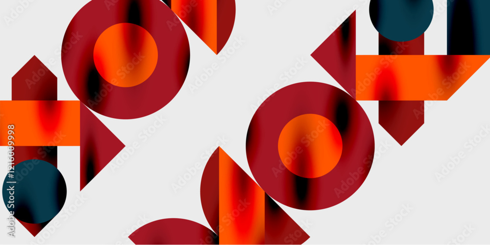 Poster Vibrant abstract background circles with smooth gradients, creating a dynamic and modern design. Ideal for creative, tech, or contemporary-themed projects
